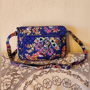 NWOT Vera Bradely Floral Blue Small Crossbody Bag